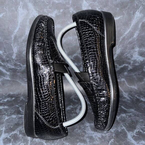 SAS Shoes Simplify Black Croc Slip On Comfort Shoe Loafer Size 9.5M - Picture 4 of 8